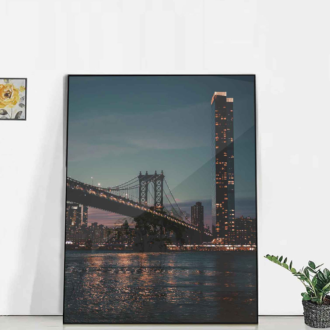NYC Brooklyn Bridge Night View Canvas Print