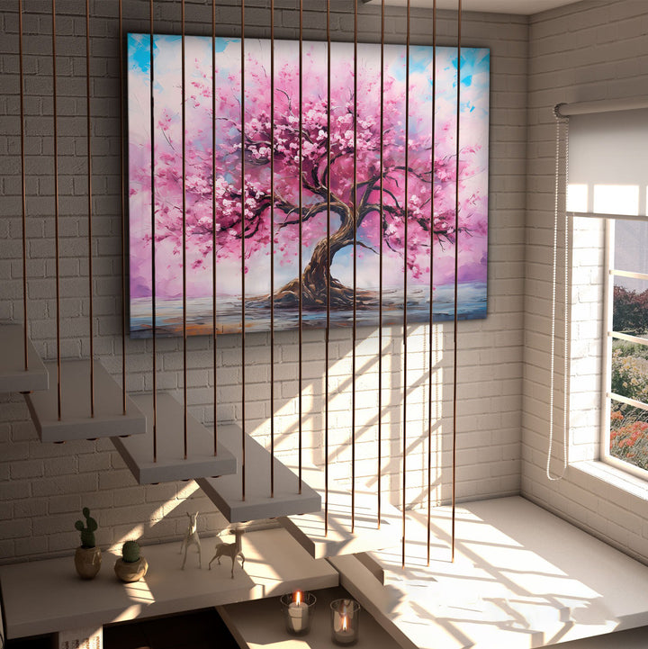 Cherry Blossom Tree of Life Canvas – Pink Tree Art
