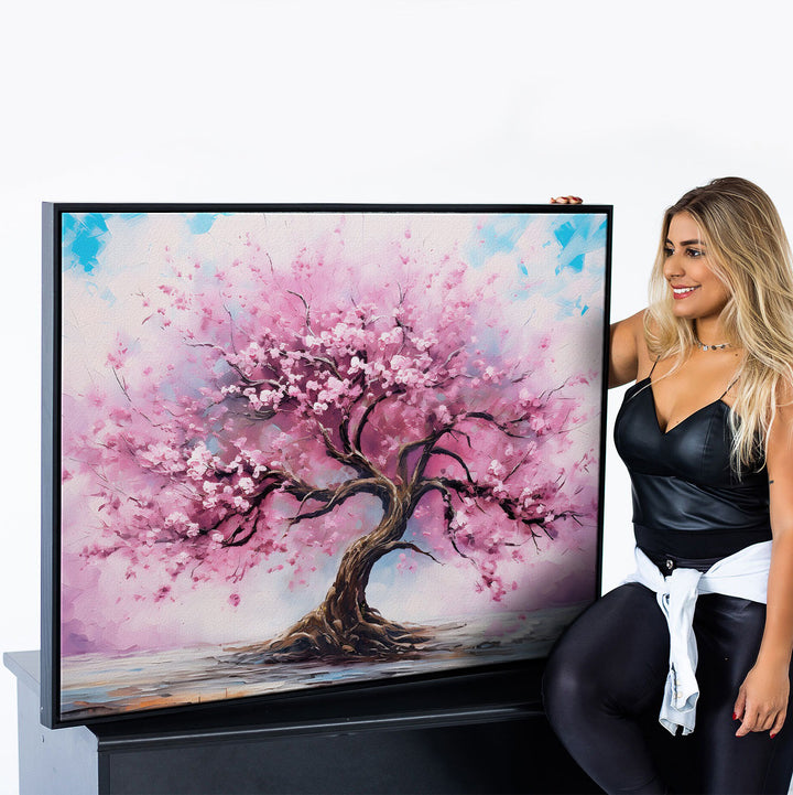 Cherry Blossom Tree of Life Canvas – Pink Tree Art