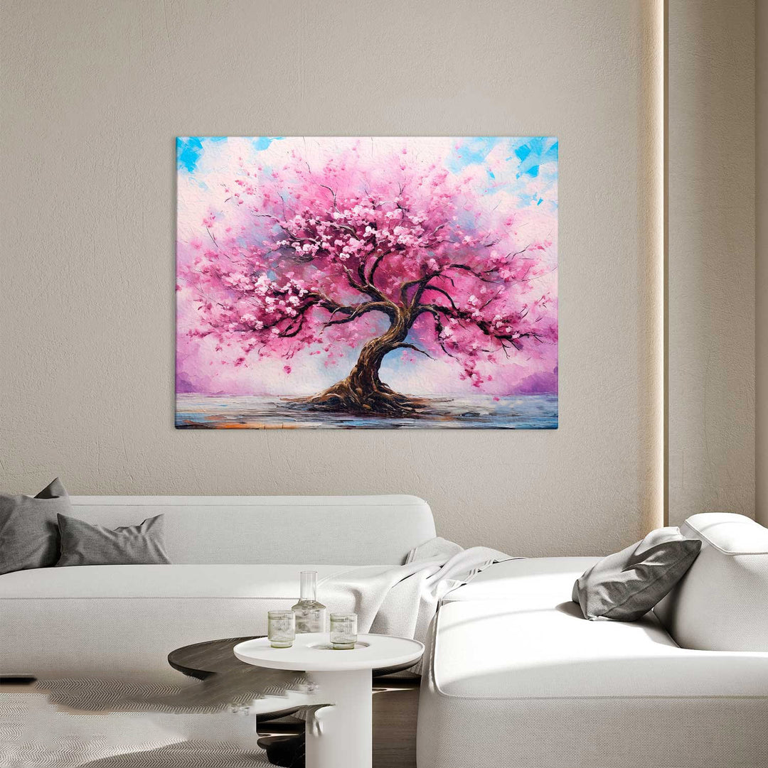 Cherry Blossom Tree of Life Canvas – Pink Tree Art