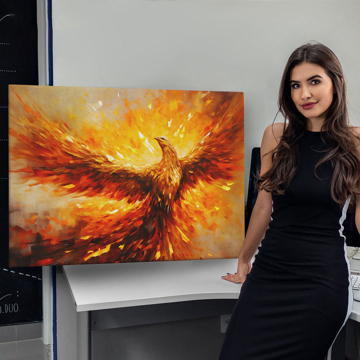 Phoenix Rebirth Canvas Art – Majestic Fire Bird Wall Decor
