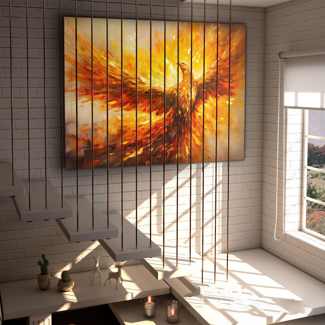 Phoenix Rebirth Canvas Art – Majestic Fire Bird Wall Decor
