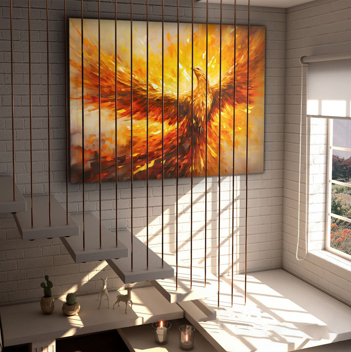 Phoenix Rebirth Canvas Art – Majestic Fire Bird Wall Decor
