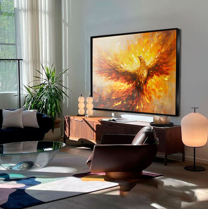 Phoenix Rebirth Canvas Art – Majestic Fire Bird Wall Decor