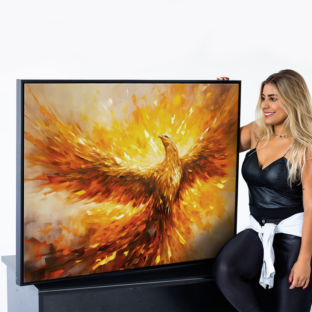 Phoenix Rebirth Canvas Art – Majestic Fire Bird Wall Decor