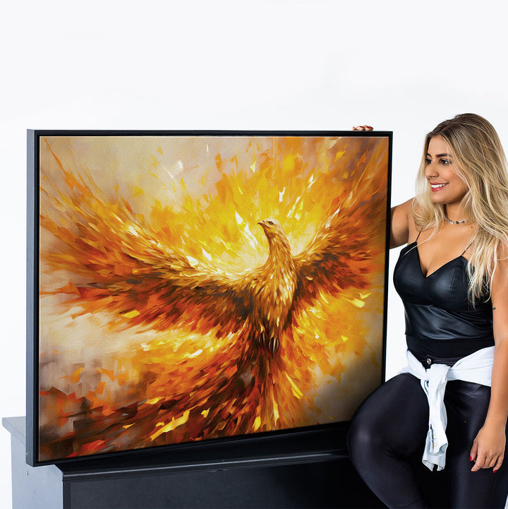 Phoenix Rebirth Canvas Art – Majestic Fire Bird Wall Decor