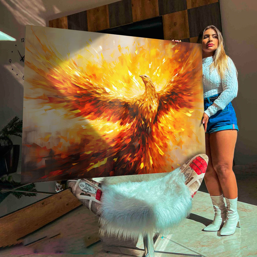 Phoenix Rebirth Canvas Art – Majestic Fire Bird Wall Decor