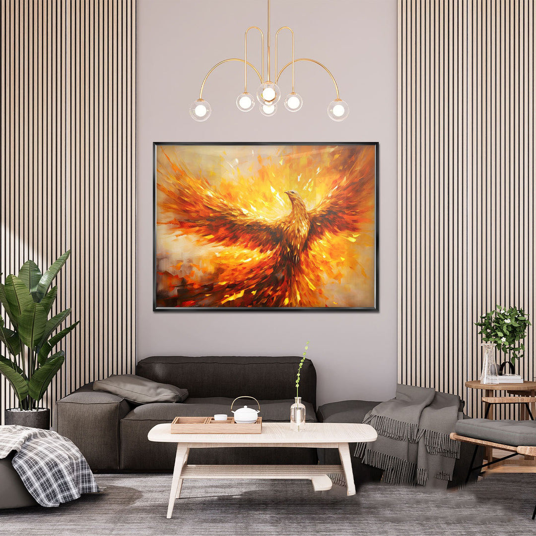 Phoenix Rebirth Canvas Art – Majestic Fire Bird Wall Decor