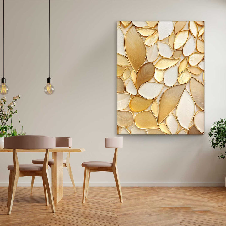 Boho Golden Leaves Canvas Wall Art