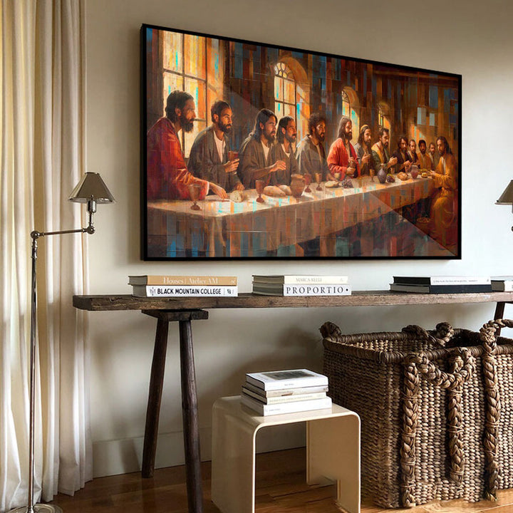 Holy Supper Grid Canvas – Modern Last Supper Wall Art