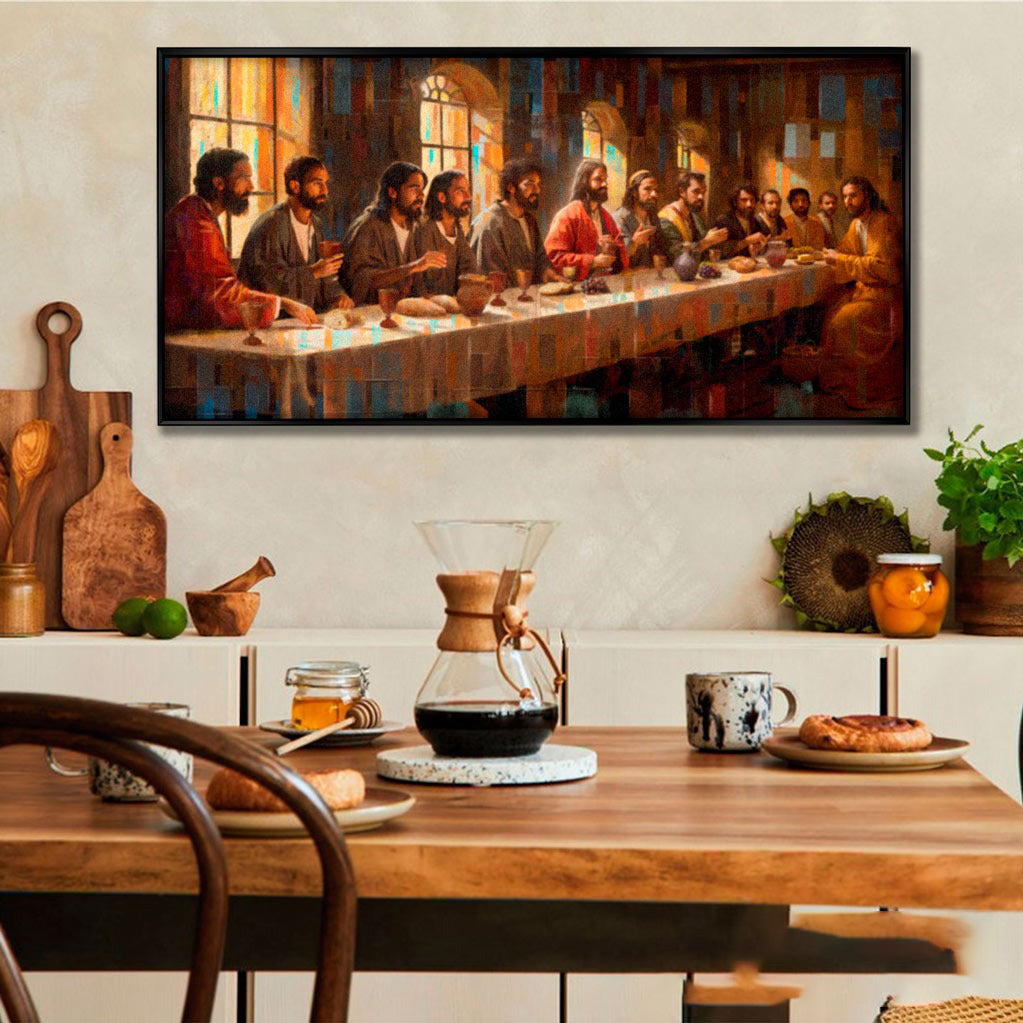 Holy Supper Grid Canvas – Modern Last Supper Wall Art