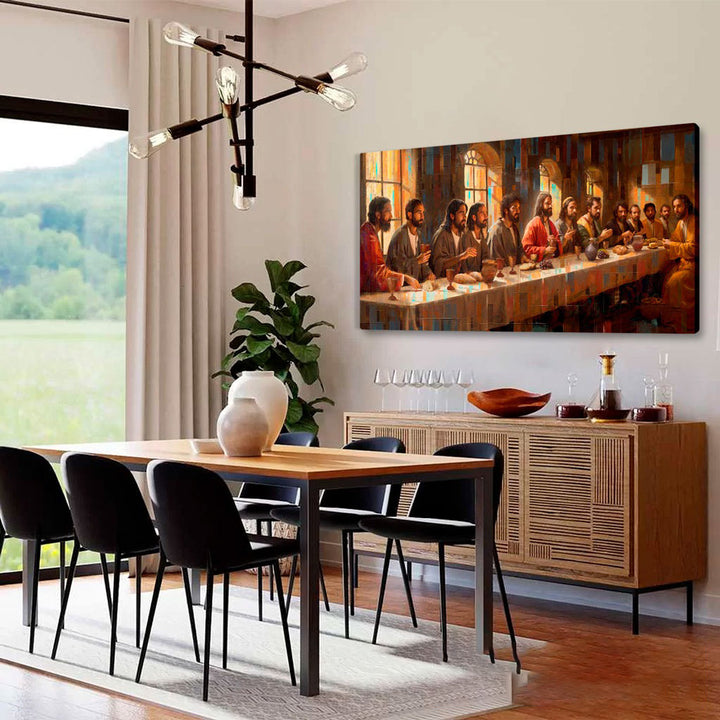 Holy Supper Grid Canvas – Modern Last Supper Wall Art