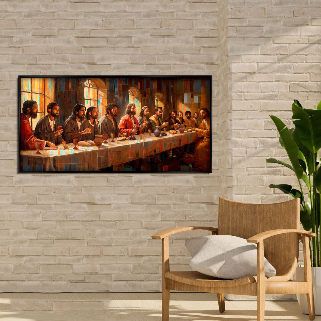 Holy Supper Grid Canvas – Modern Last Supper Wall Art