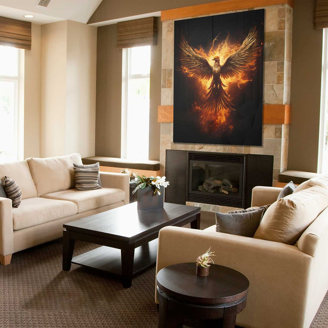 Rising Pheonix Abstract Canvas Print