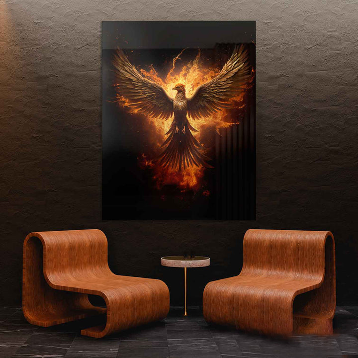 Rising Pheonix Abstract Canvas Print