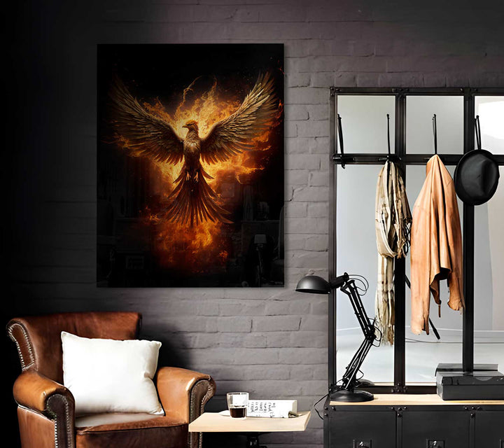 Rising Pheonix Abstract Canvas Print