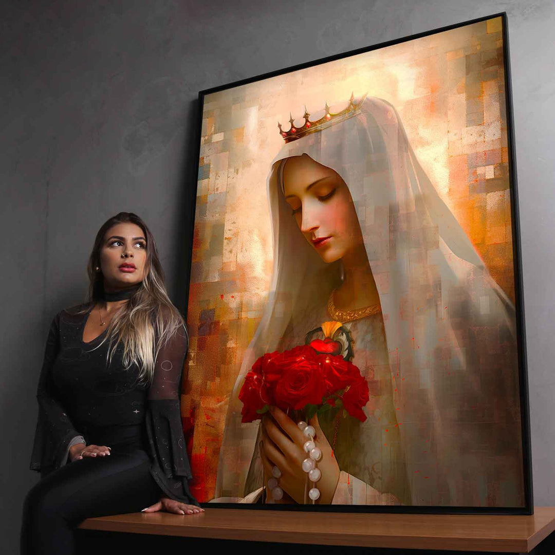 Our Lady of Fatima Grid Art Canvas