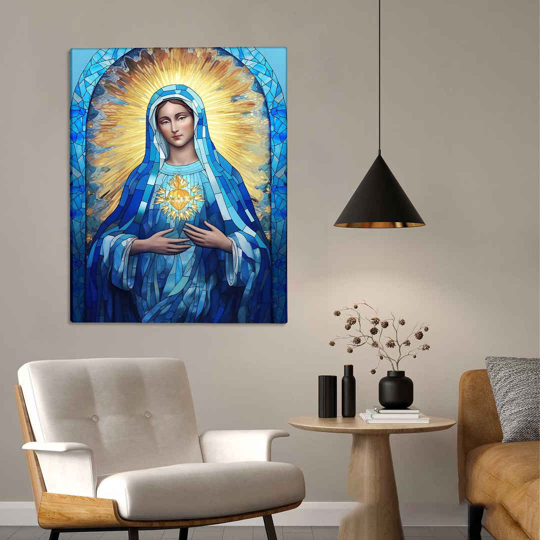 Virgin Mary Vitrart Canvas Print