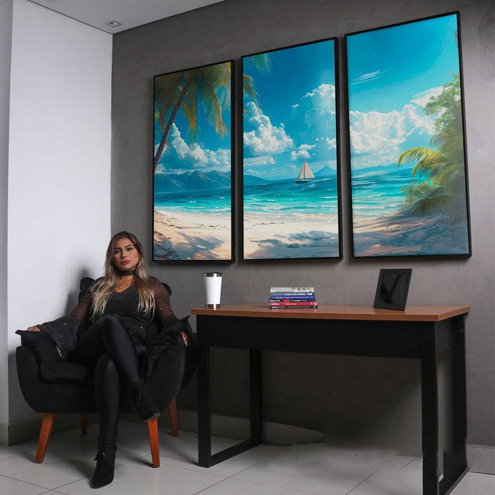 Paradise Beach 3 Piece Canvas Set – Tropical Ocean Wall Art