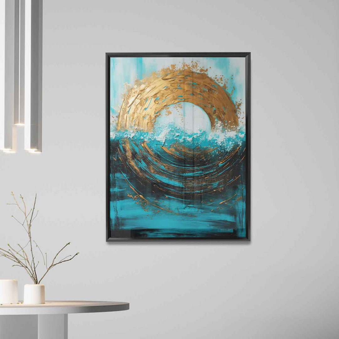 Abstract Canvas Wall Art – Meeting Of The Sun And The Sea Painting