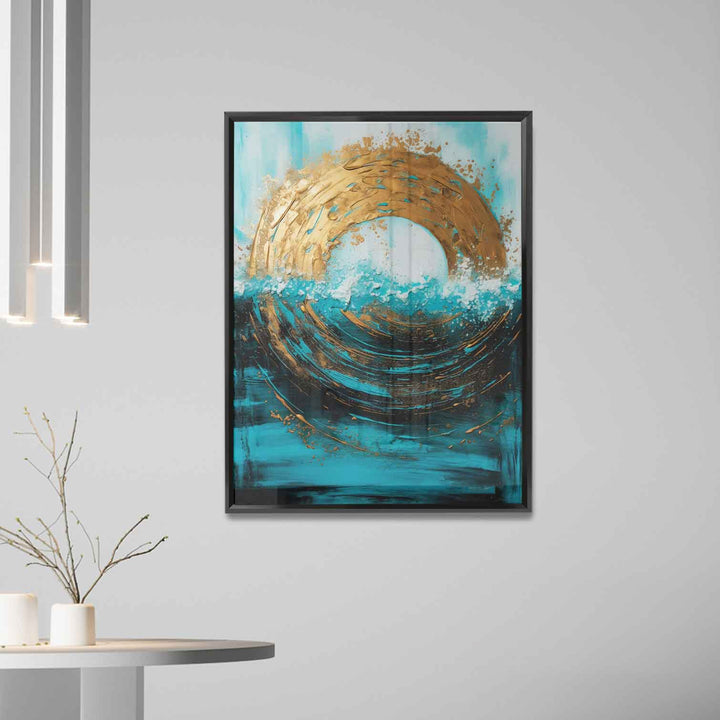 Abstract Canvas Wall Art – Meeting Of The Sun And The Sea Painting