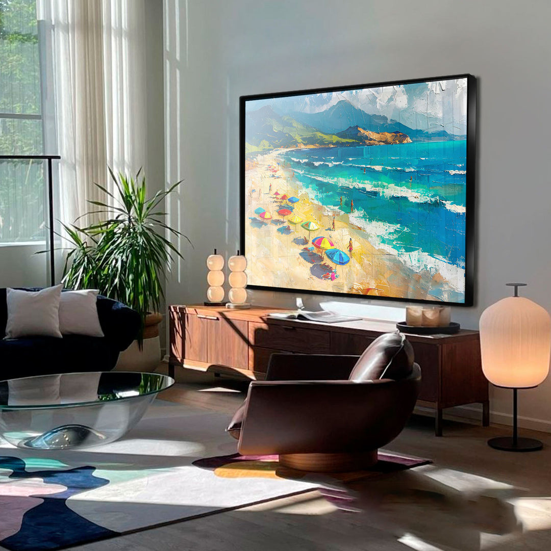 Beach Sunny Day Canvas Print – Ocean Coastal Wall Art