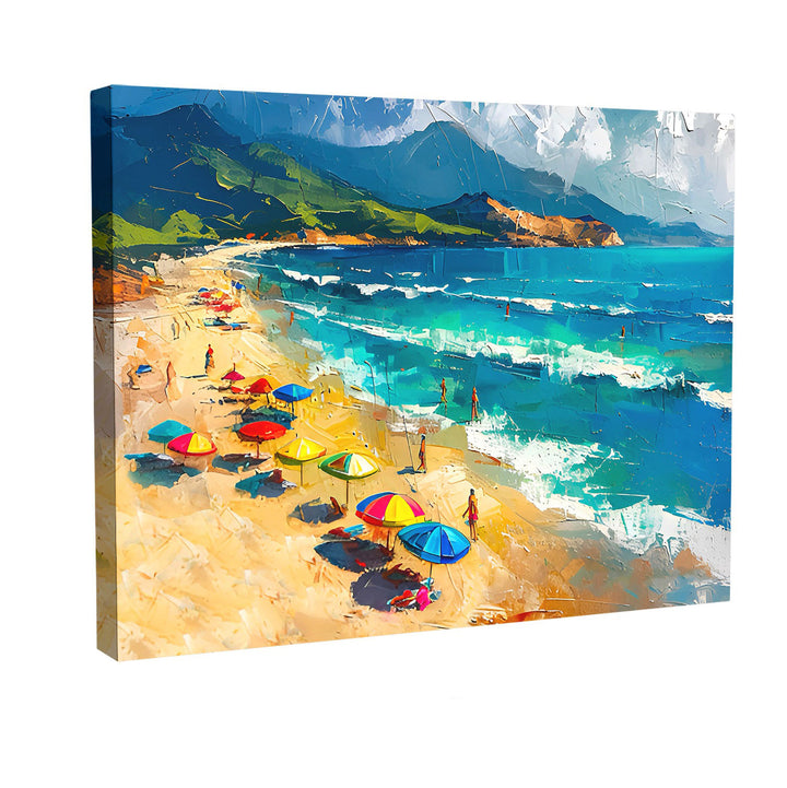 Beach Sunny Day Canvas Print – Ocean Coastal Wall Art