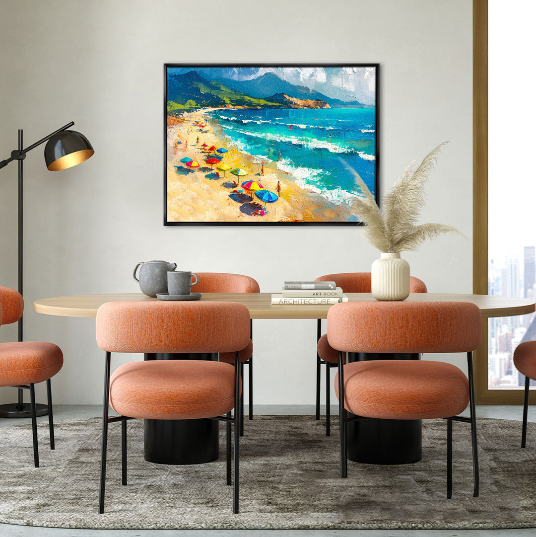 Beach Sunny Day Canvas Print – Ocean Coastal Wall Art