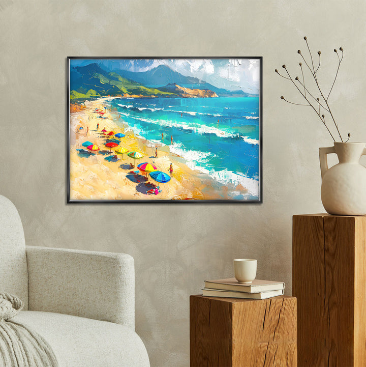 Beach Sunny Day Canvas Print – Ocean Coastal Wall Art