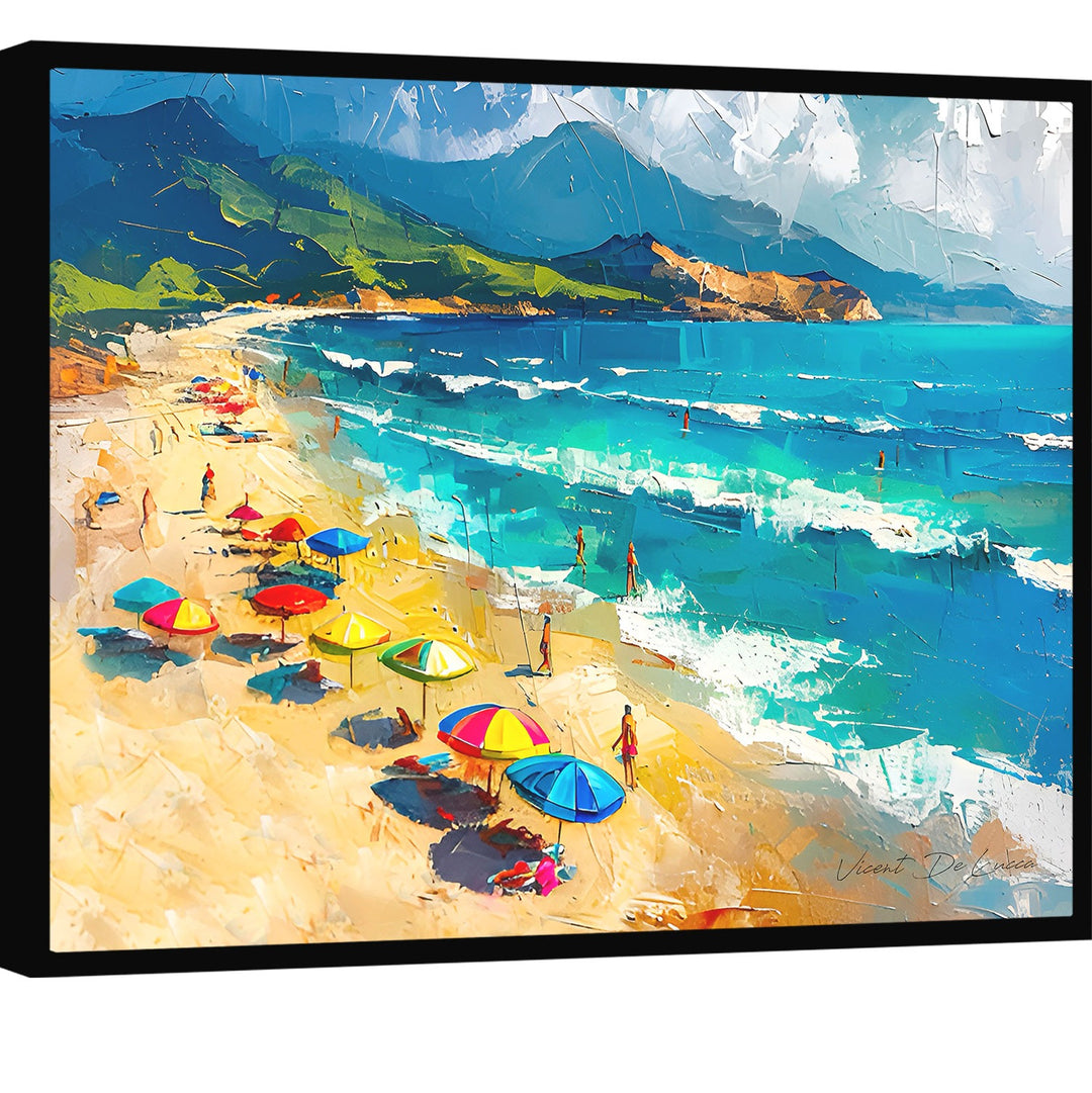 Beach Sunny Day Canvas Print – Ocean Coastal Wall Art