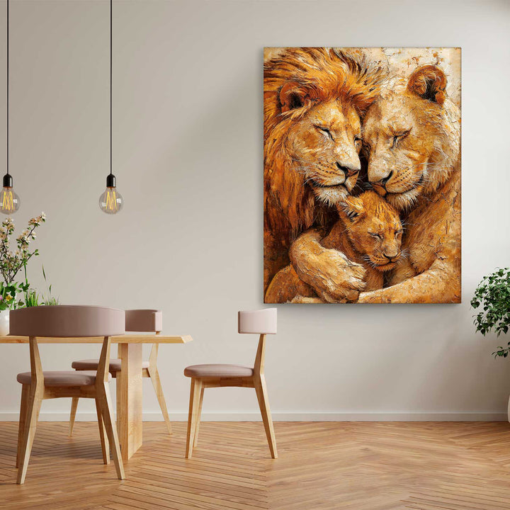 Cozy Lion Family Painting
