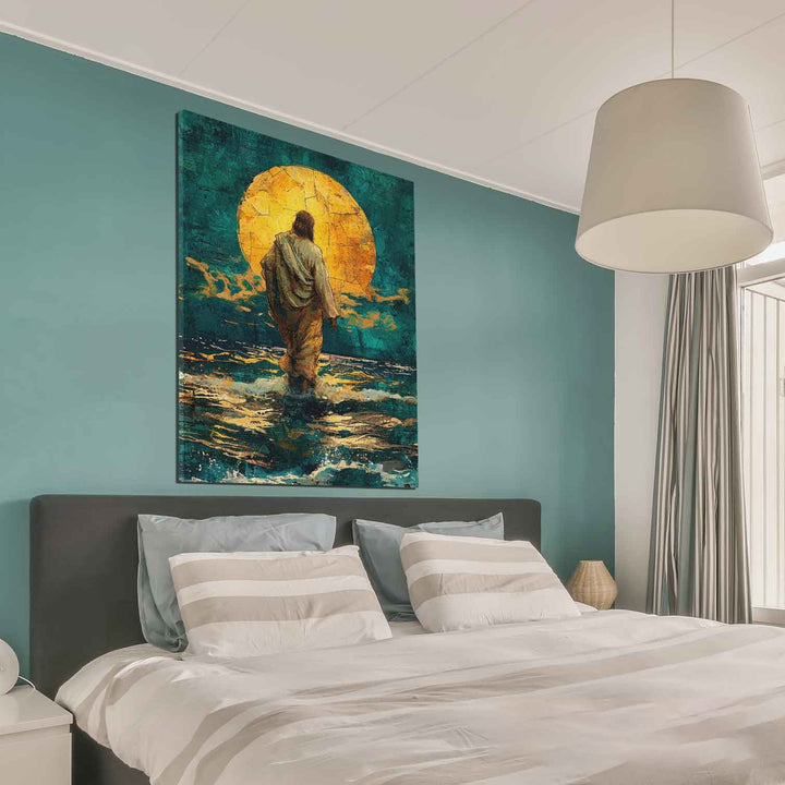 Abstract Painting of Jesus on Water