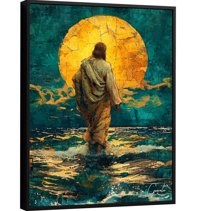 Abstract Painting of Jesus on Water