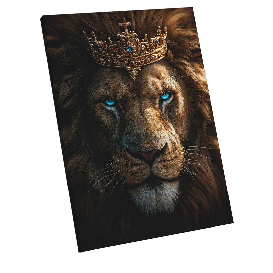 Lion Portrait With Blue Eyes