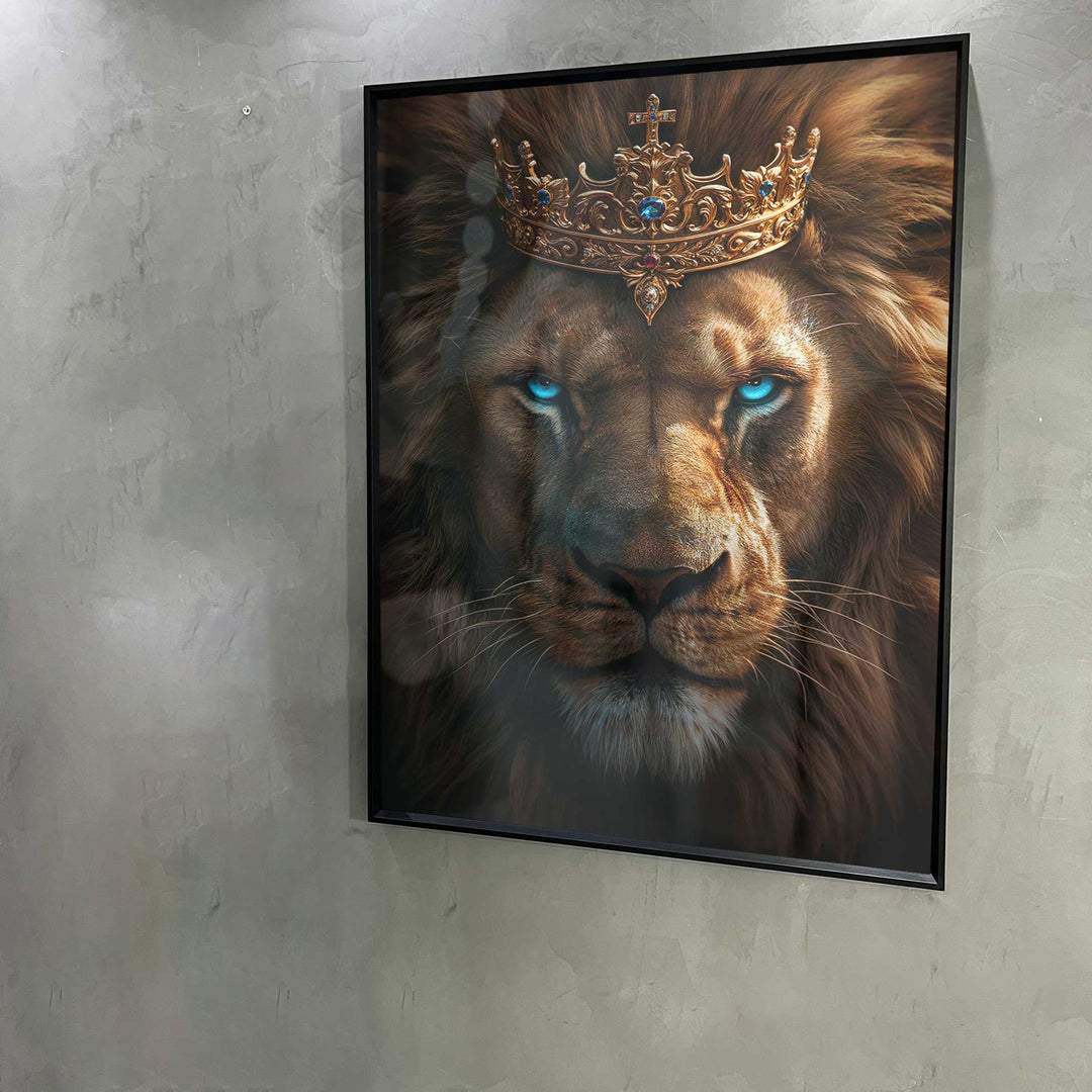 Lion Portrait With Blue Eyes