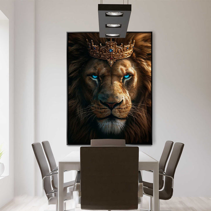 Lion Portrait With Blue Eyes