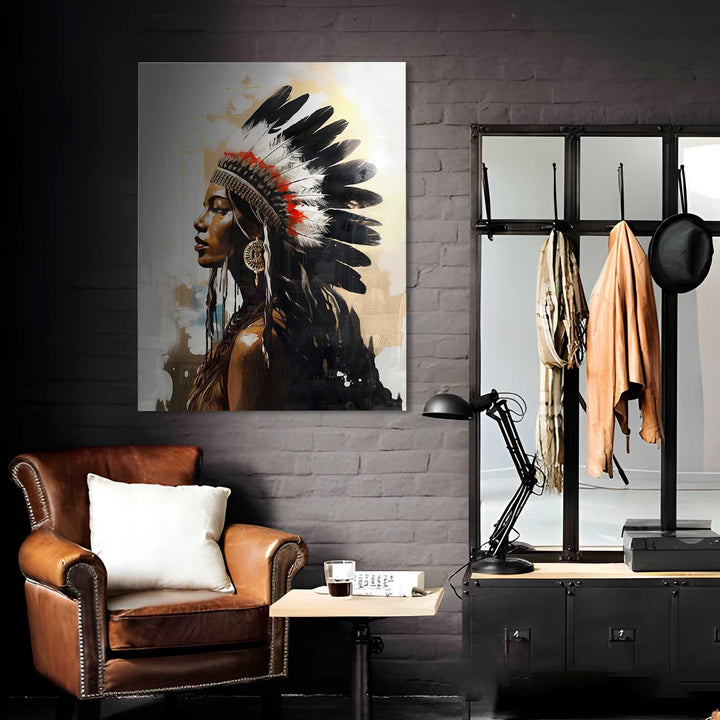 Indigenous Charm Woman Canvas Print – Tribal Wall Art
