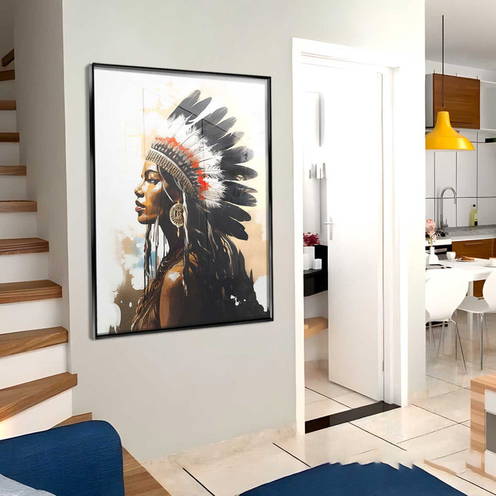 Indigenous Charm Woman Canvas Print – Tribal Wall Art