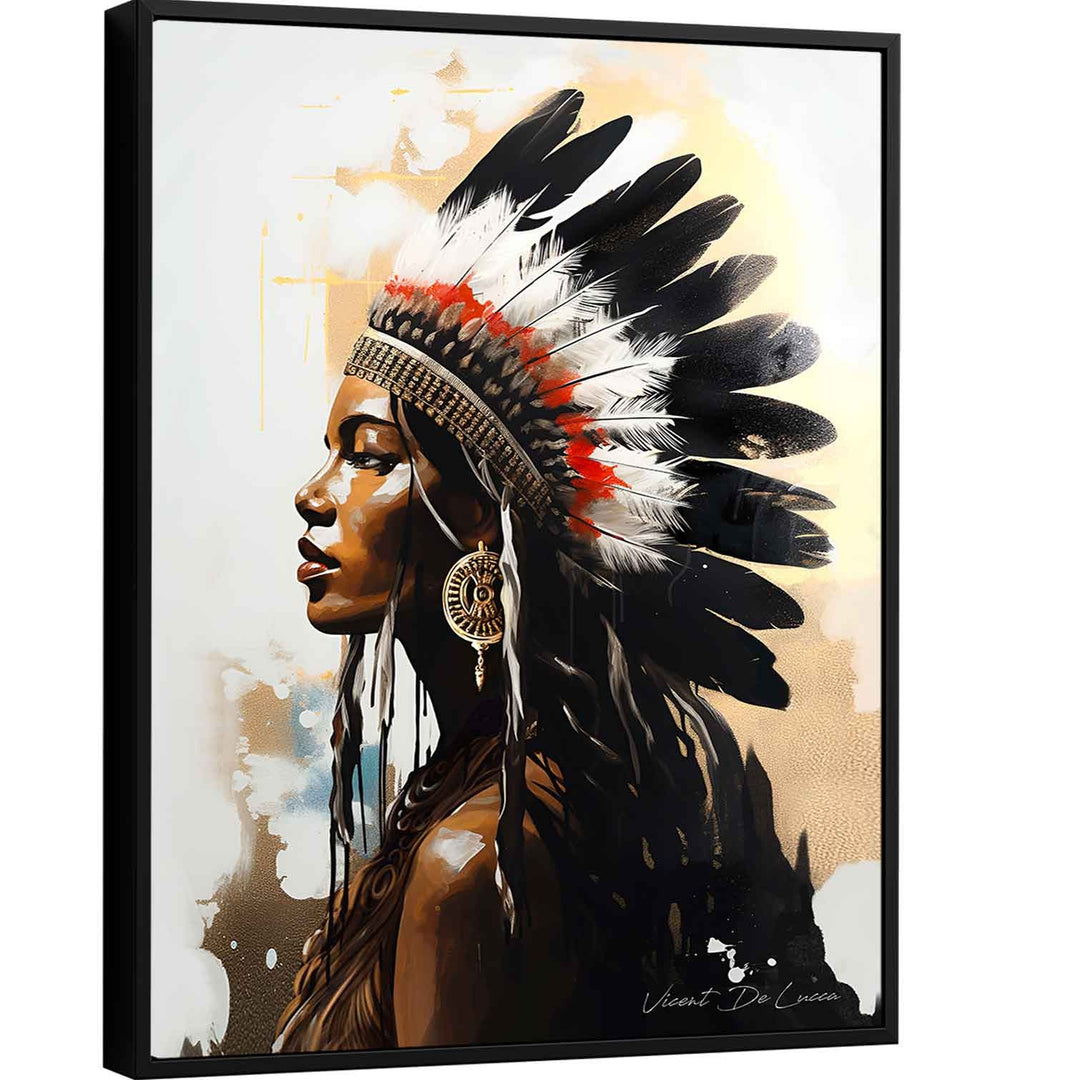 Indigenous Charm Woman Canvas Print – Tribal Wall Art