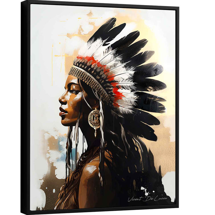 Indigenous Charm Woman Canvas Print – Tribal Wall Art