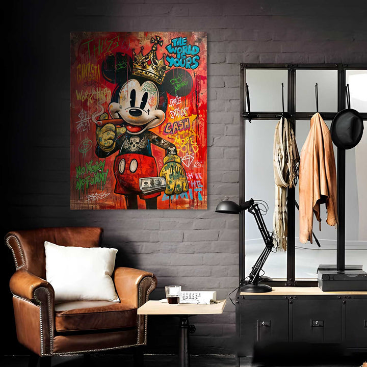 Micky Mouse Success Pop Graffiti Wall Art