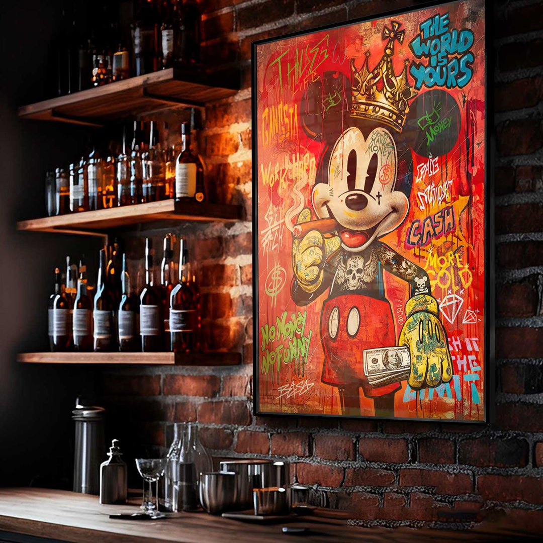 Micky Mouse Success Pop Graffiti Wall Art