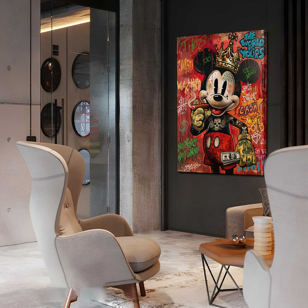 Micky Mouse Success Pop Graffiti Wall Art