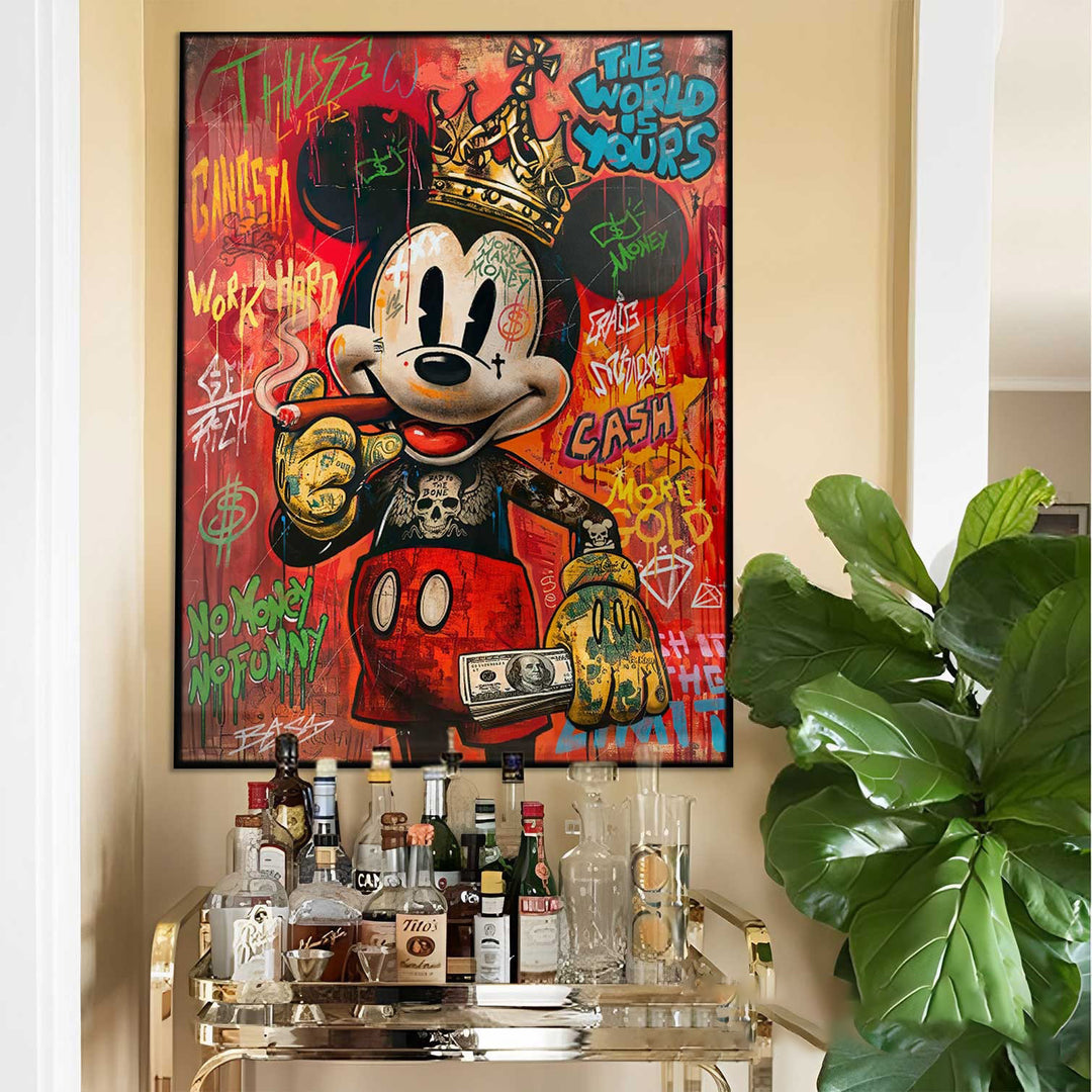Micky Mouse Success Pop Graffiti Wall Art
