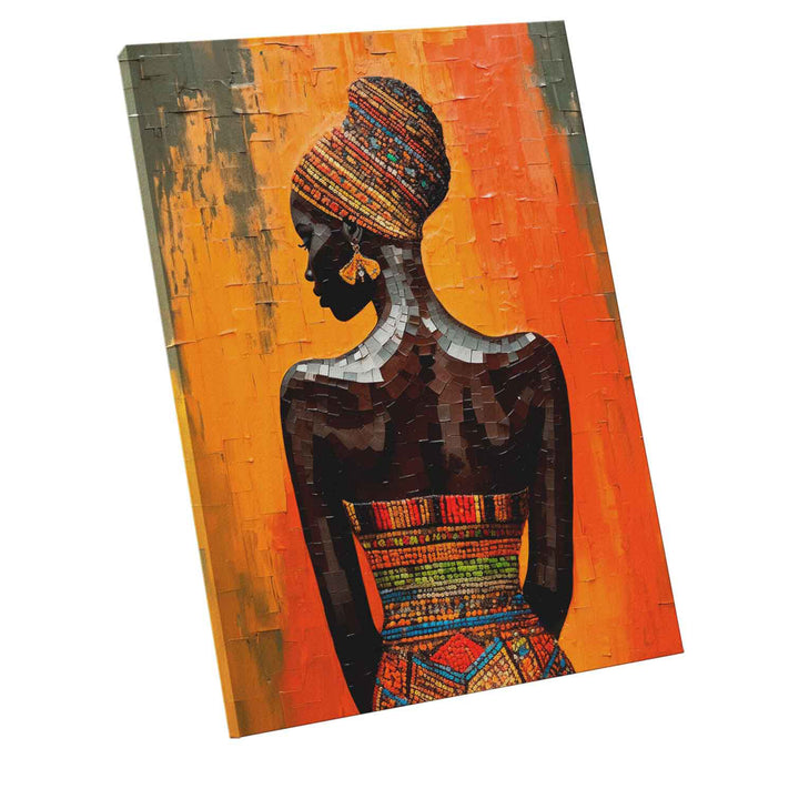 Black African Woman Abstract Canvas Print