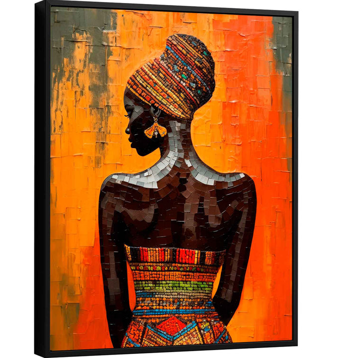 Black African Woman Abstract Canvas Print