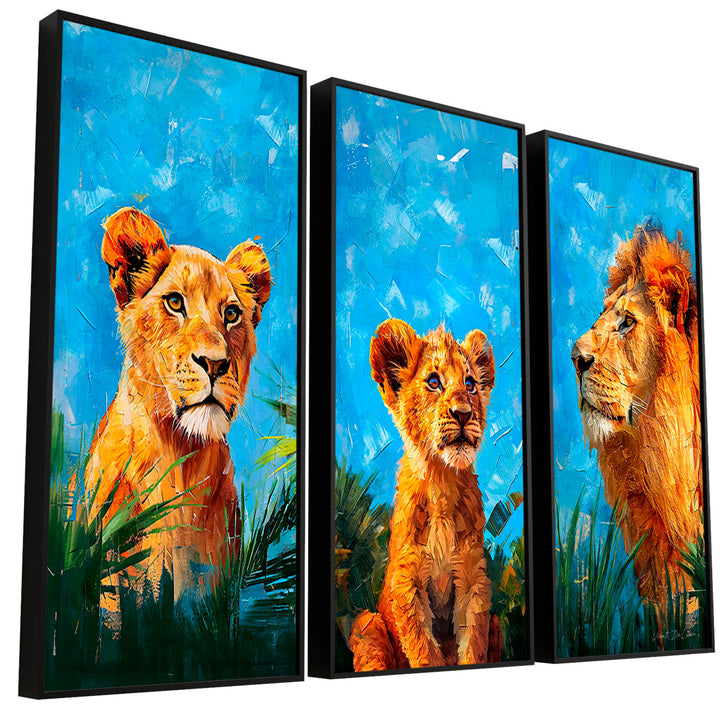 Lion Family Safari Animals Canvas Print