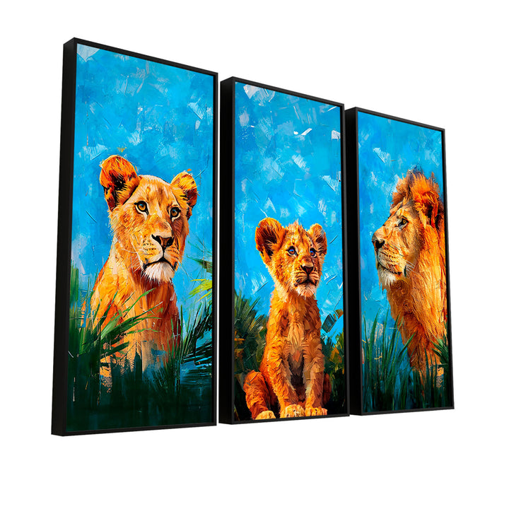 Lion Family Safari Animals Canvas Print