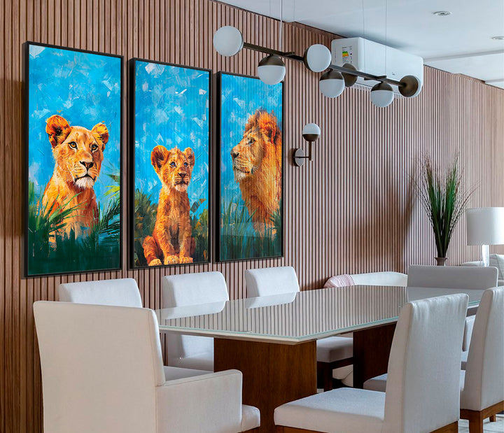 Lion Family Safari Animals Canvas Print