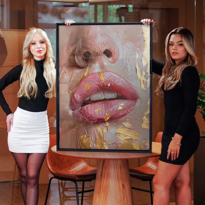 Sexy Pink Lips Asbtract Fashion Wall Art